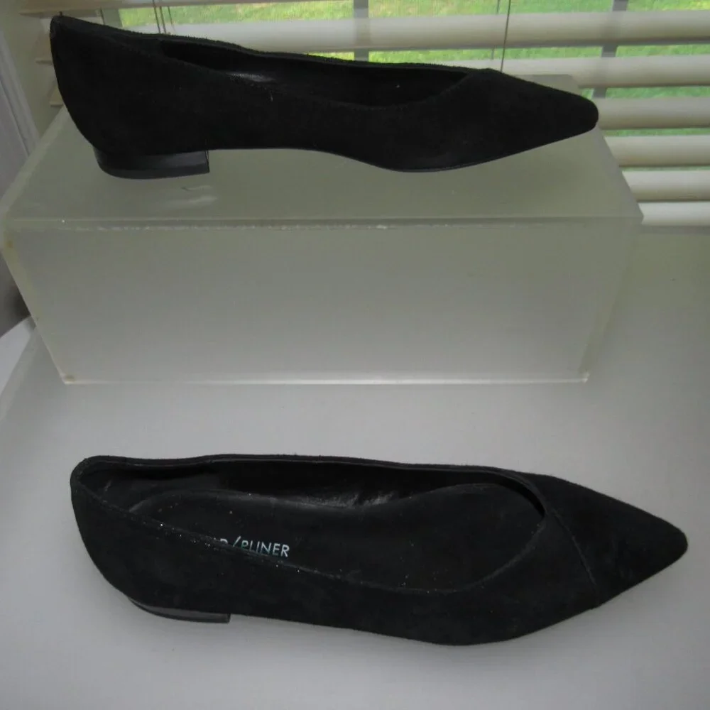 Donald J Pliner “Palma” Black Suede Pointed-Toe Slip-On Flats Shoes – Size 6M